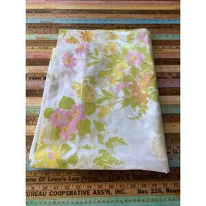 Vintage Pacific Mod Retro Orange Yellow Flower Power Full Flat Sheet